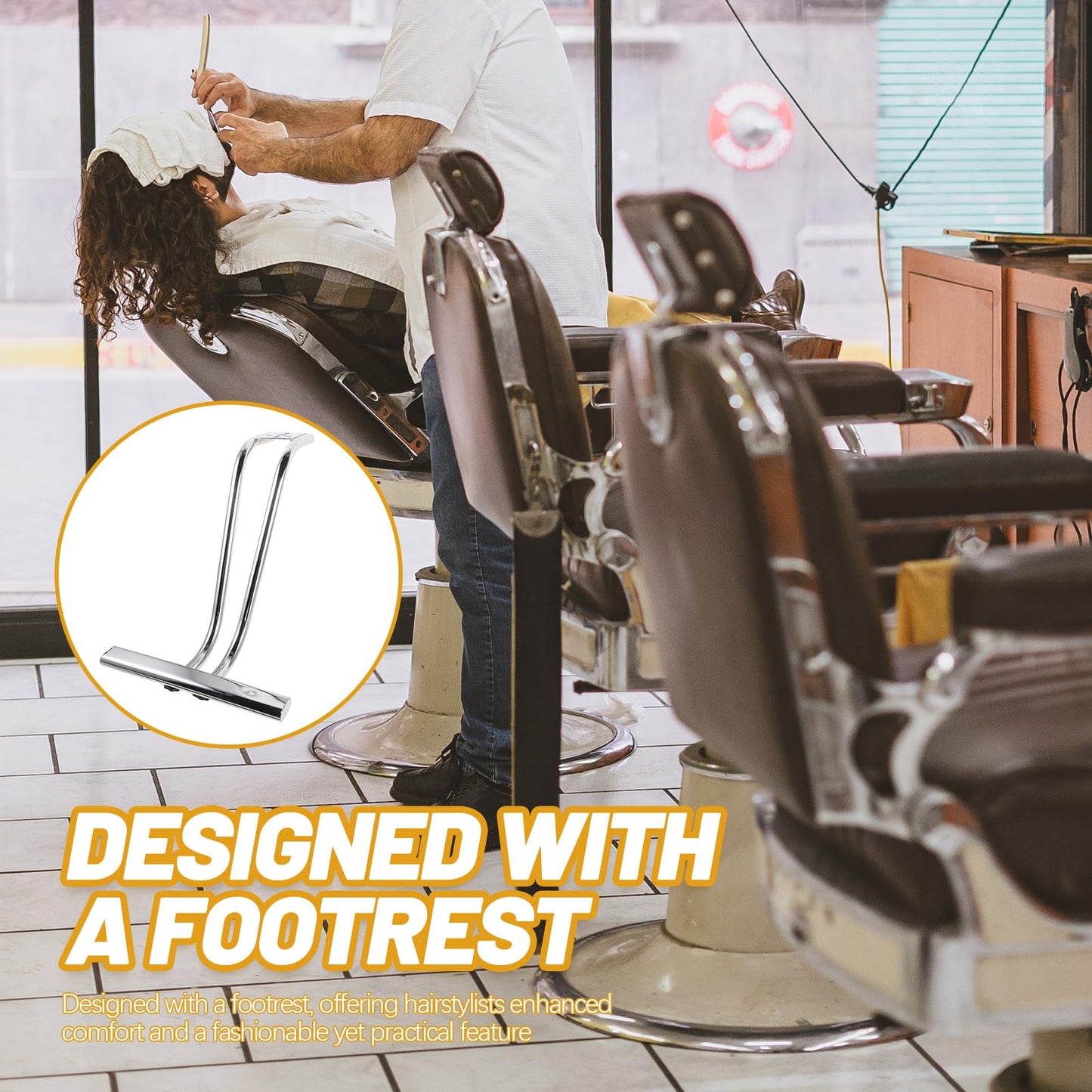 DOITOOL Heavy Duty Salon Chair Footrest,Foot Pedal Replacement,Hairdressing Foot Rest Barber Chair Parts,Attachment Chair Footrest,Salon Accessory
