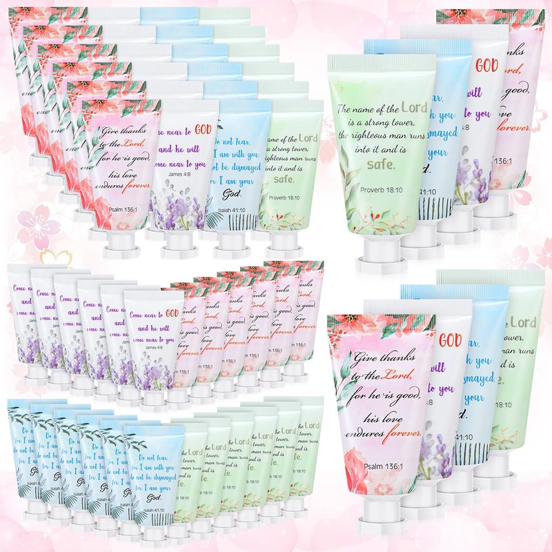 Landhoow 72 Pack Mother's Day Christian Hand Cream Bulk for Women Travel Hand Lotion Set Religious Bible Verse Gifts for Church Prayers School Teacher Wedding Anniversary Birthday