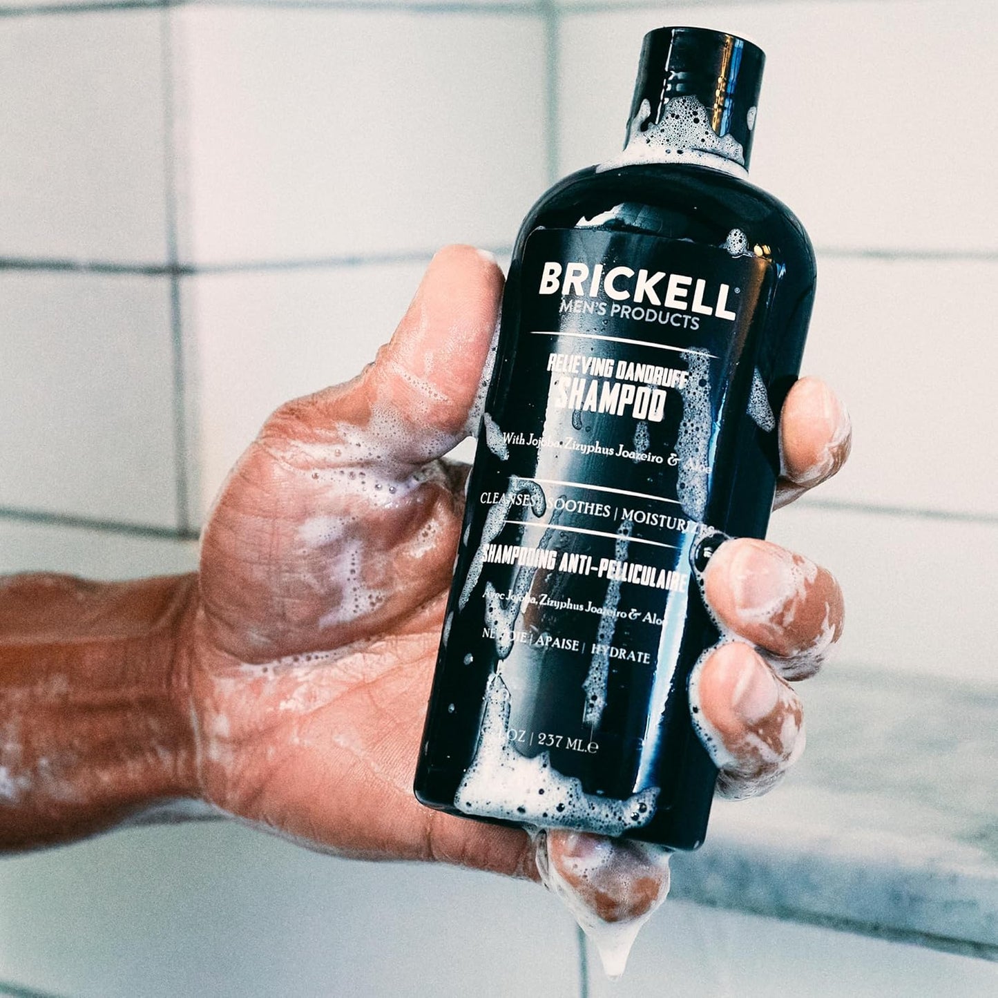 Brickell Men's Dandruff Shampoo & Conditioner Set - Salicylic Acid, Jojoba | Daily Hair Care Routine for Men