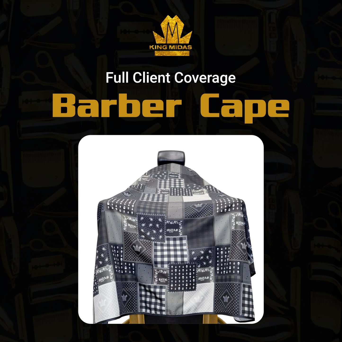 Pink Barber Cape Bandana Salon Cape Professional Hair Cutting Cape Large Size Water Hair Proof Snap Buttons