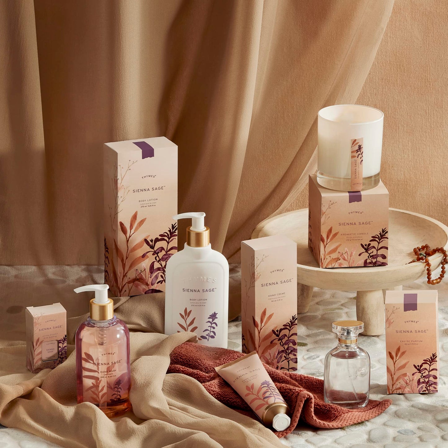 Thymes Moisturizing Hand Wash Soap with Pump - Luxury Hand Soap Gently Cleanses & Moisturizes - Skin Care with Glycerin & Calendula - Comforting, Warm Fragrance (Sienna Sage, 8.25 oz)