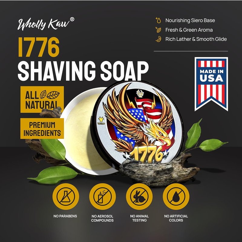 1776 Shaving Soap - Donkey & Water Buffalo Milk with Natural Extracts | Luxurious Grooming Experience
