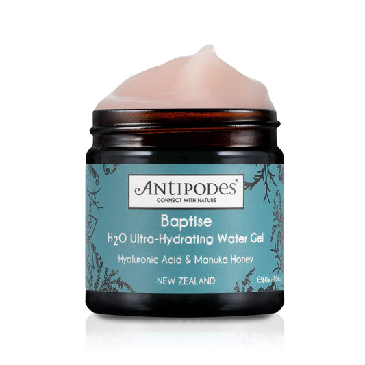 ANTIPODES Baptise H2O Ultra-Hydrating Water Gel Moisturizer – Plant-based Hyaluronic Acid & Manuka Honey – Hydrating Moisturizer – Dry Skin, Dehydrated Skin & Most Skin Types – 60ml, 2 fl. Oz