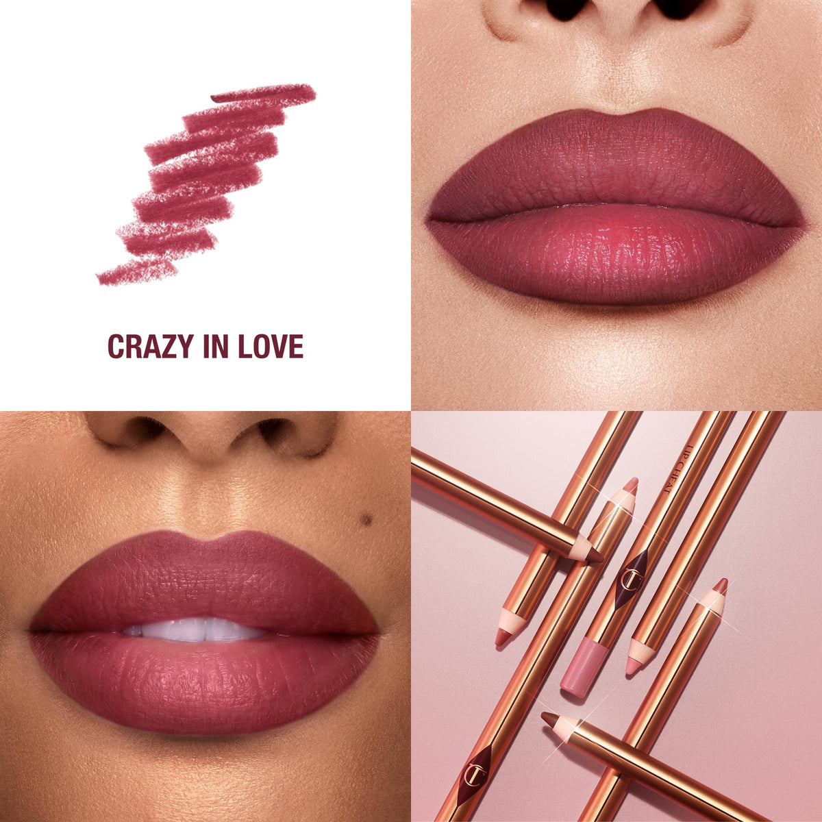 Charlotte Tilbury Lip Cheat Lip Liner Pencil - Creamy Fuller-Looking Lip Pencil with Jojoba Oil & Hyaluronic Acid - Waterproof, Smudge-Proof & Transfer-Proof - 6H Wear - Crazy In Love