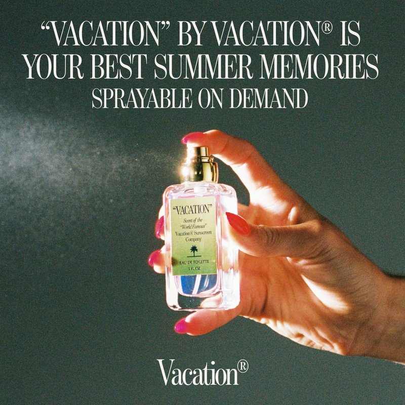 VACATION Sunscreen Eau de Toilette, Beach Coconut Perfume, Unisex Scent of Sunscreen & Summer, Travel Size, 1 Fl. Oz.