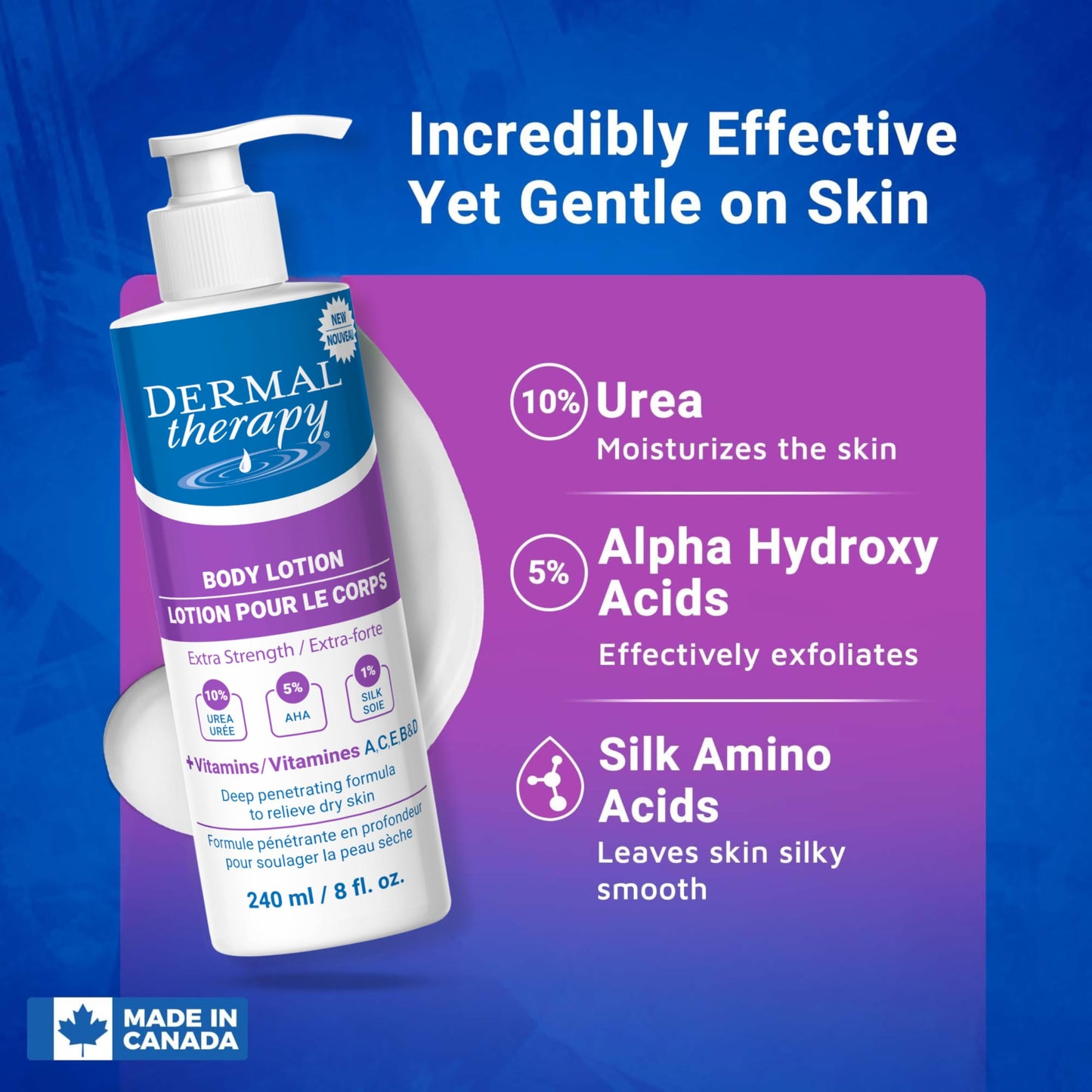 Dermal Therapy Extra Strength Body Lotion – Hydrating Formula with 10% Urea and 5% Alpha Hydroxy Acids | Helps Smooth and Moisturize Dry Skin | 8 fl oz (2-Pack)