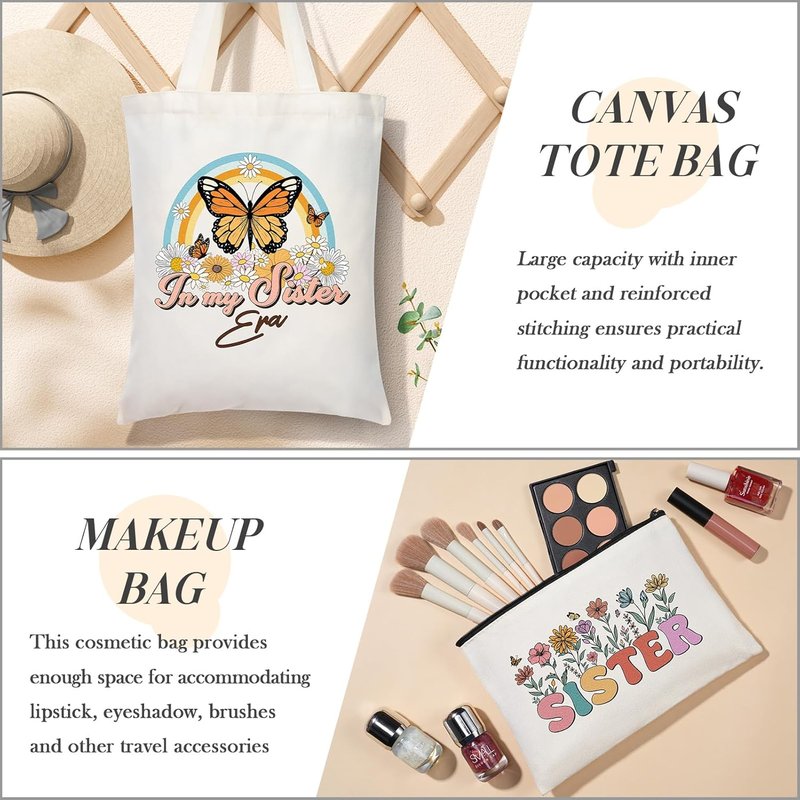 Sister Gifts | Thoughtful Birthday & Mother's Day Gifts for Sisters | 40 OZ Tumbler & Tote Bag Set