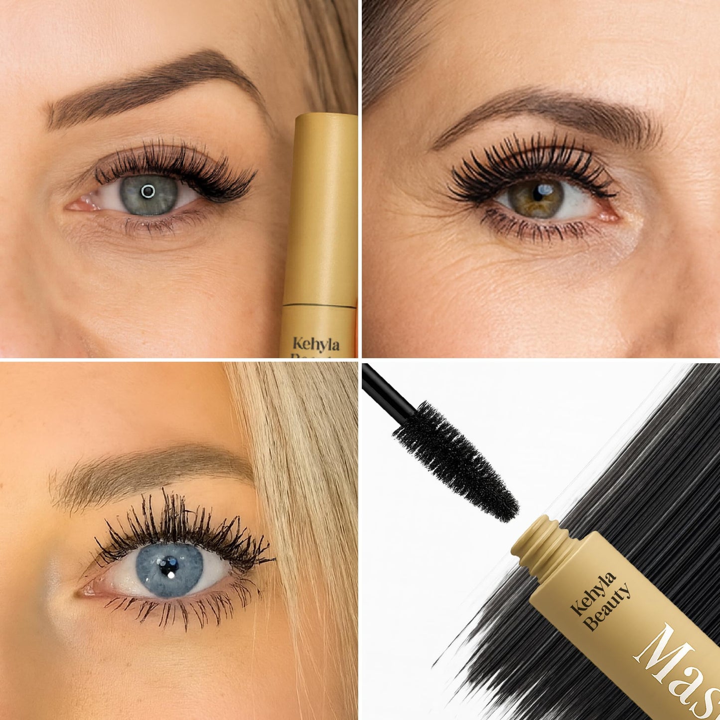 Kehyla Beauty™ Mascara for mature Women, Lengthening & Volumizing Lash Formula, Smudge-Proof Water-Resistant Long-Lasting Mascara with Soft Precision Brush for Fuller, Lifted Lashes (Black & Brown)