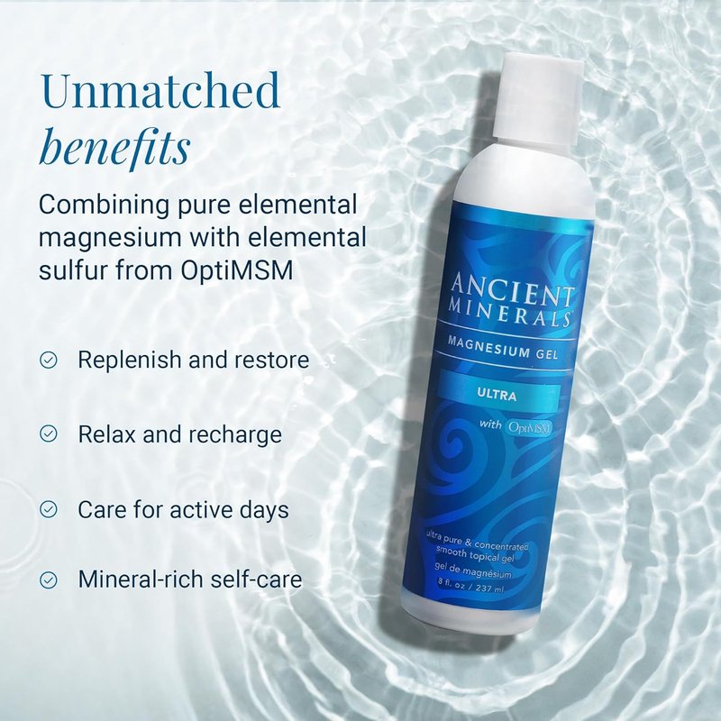 Magnesium Gel Ultra with OptiMSM & Aloe Vera - Topical Relief for Massage | 8oz