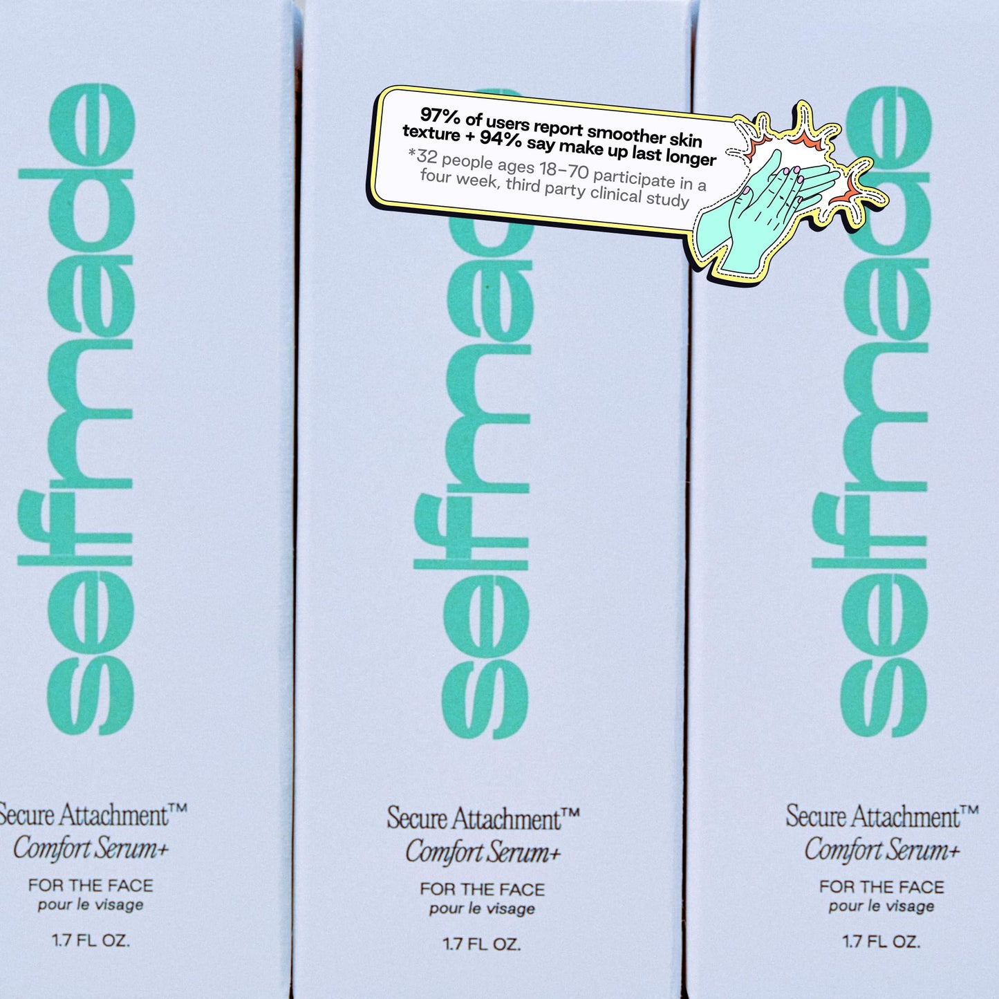 Selfmade Secure Attachment Comfort Serum – Redness-Relief & Hydrating Barrier Repair with Squalane + Hyaluronic Acid | Clinically-Tested Psychodermatology Serum for All Skin Types