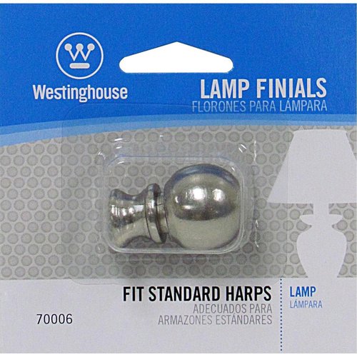 Westinghouse 7000600 Brushed Nickel Finish Ball Lamp Finial 1-1/2 Inch