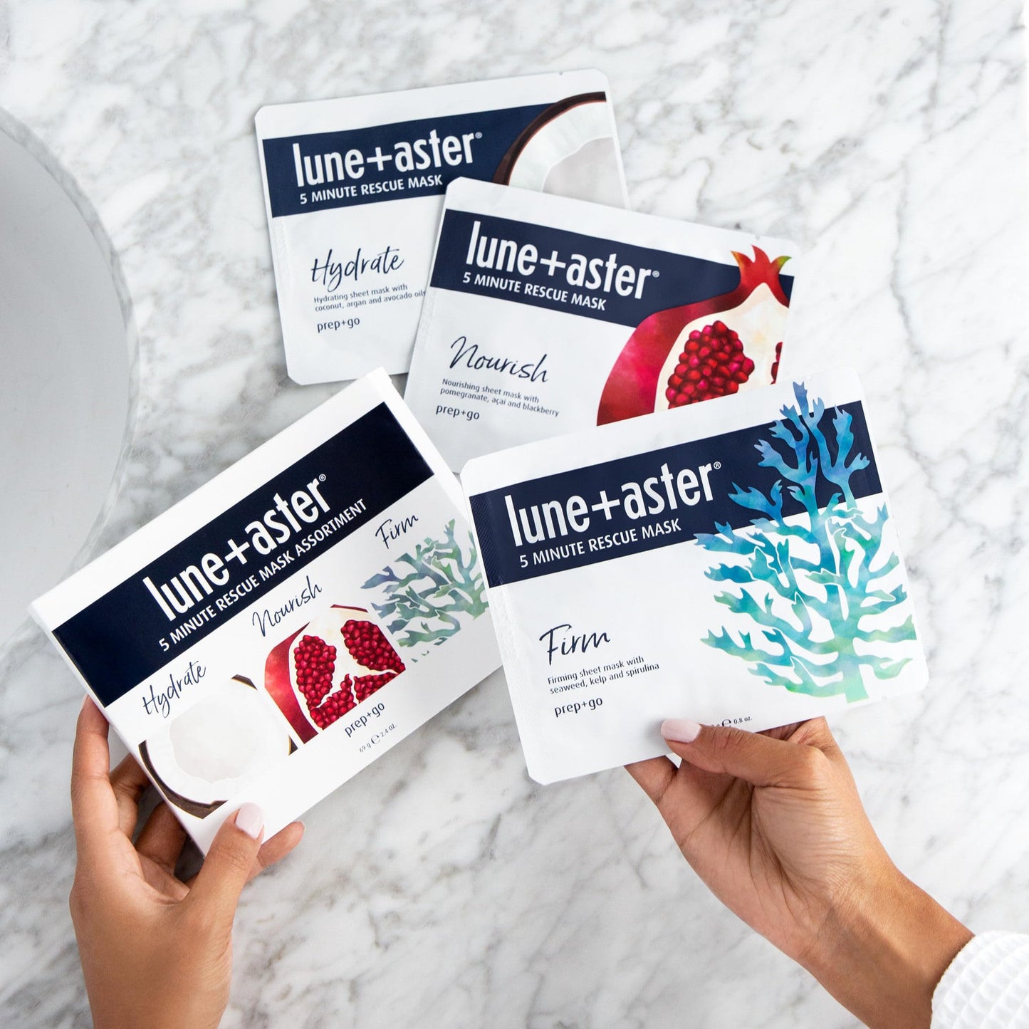 Lune+Aster 5 Minute Rescue Mask Assortment Trio, 3 Sheet Mask Set