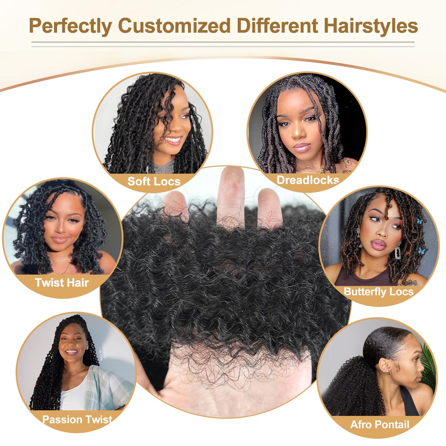 Paraglame Afro Kinky Bulk Human Hair Natural Black Afro Kinky-Curly Human Hair Bulk For Mini Twist Raw Virgin Texture 8 Inch Unprocessed Extension for Braiding(2Bundles, 8 Inch)