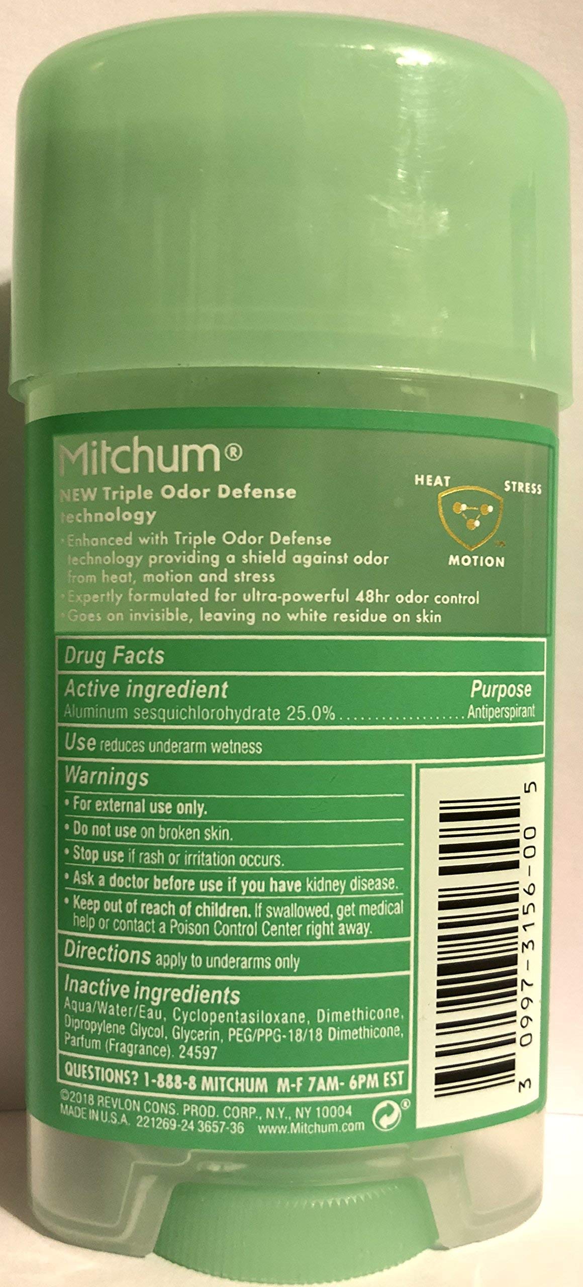 Mitchum Gel Anti-Perspirant Deodorant, Triple Odor Defense for Women, Powder Fresh, 2.25 Oz - 3 Pack