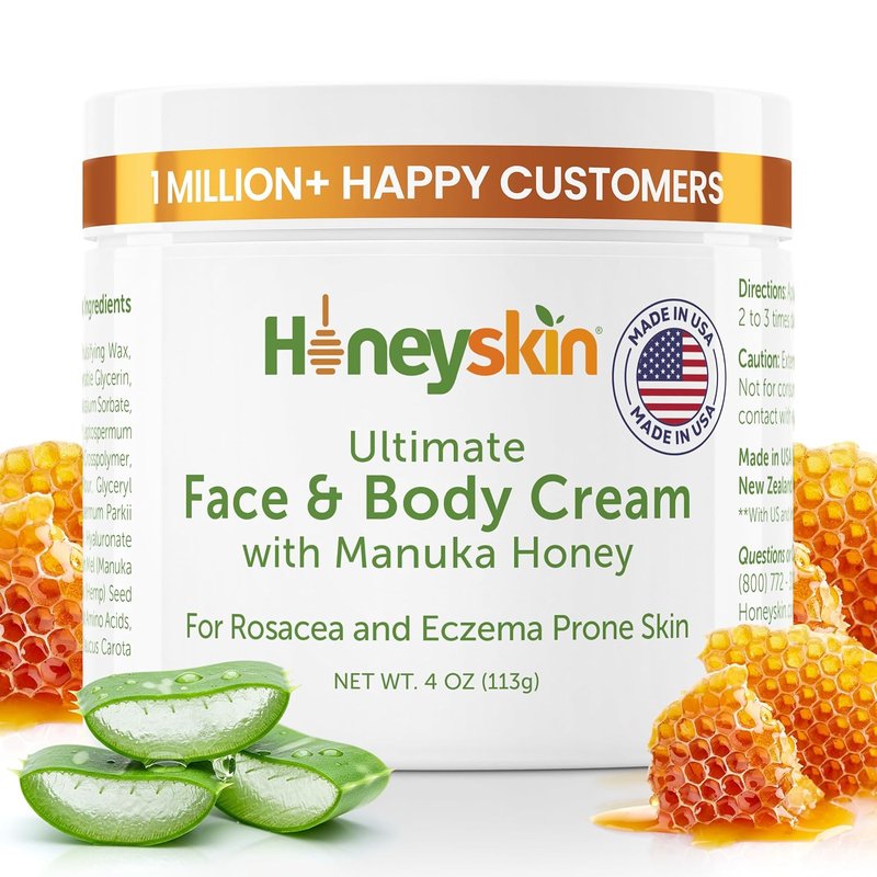 Hydrating Face Moisturizer & Body Cream - Organic Manuka Honey for Dry, Itchy Skin | 4oz