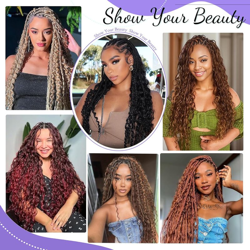 Human Braiding Hair - 14 Inch Deep Wave Bulk 3 Bundles for Boho Braids | Curly Knotless 12A Brazilian Virgin Ombre Balayage