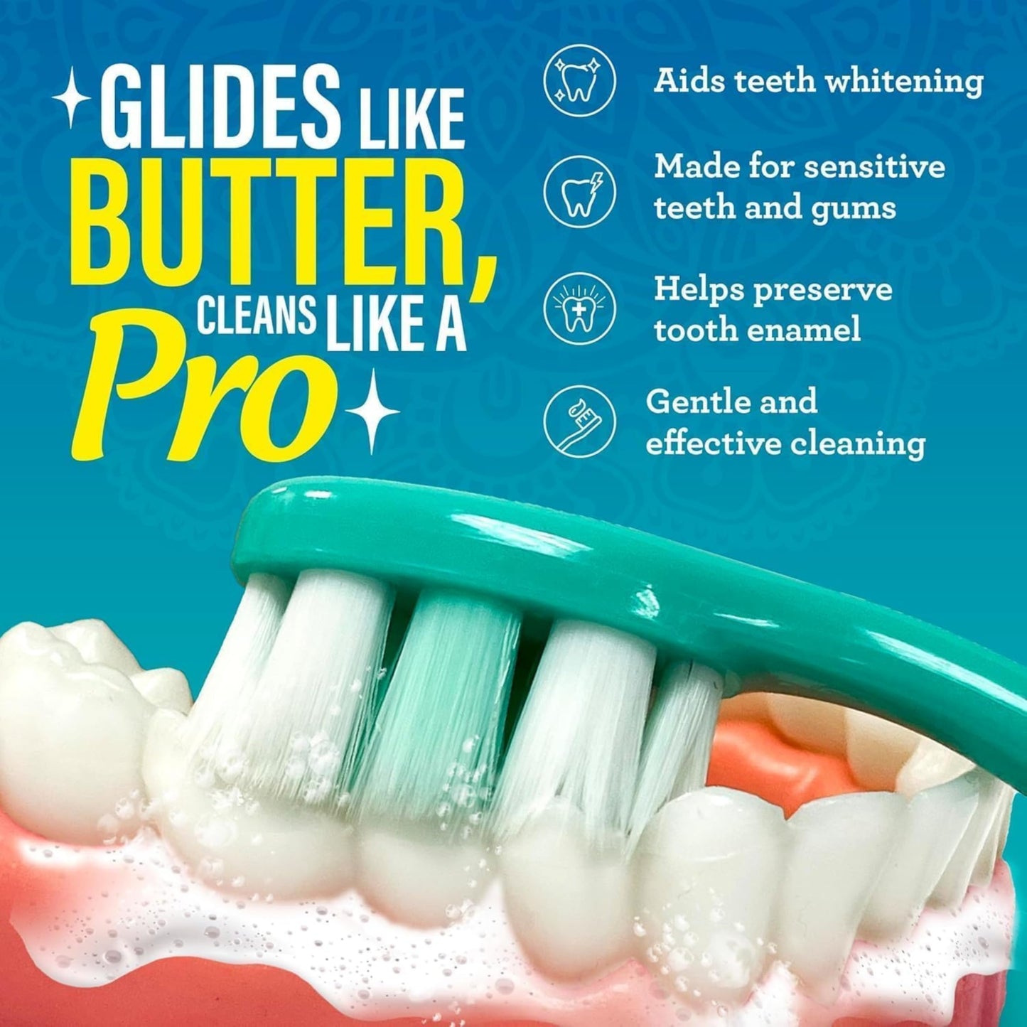 GuruNanda Butter On Gums Toothbrush, ADA Accepted, with 8000+ Ultra Soft Softex Bristles for Sensitive & Receding Gums, Perfect for Whiter Teeth, 6 Ct (Pack of 4)