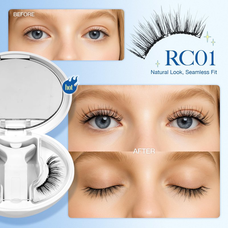 LASHVIEW Magnetic Eyelashes with Applicator Upgrade Soft Magnetic Eyelashes Natural Look Reusable No Glue or Eyeliner Needed Easy to Wear and Remove (RC01)