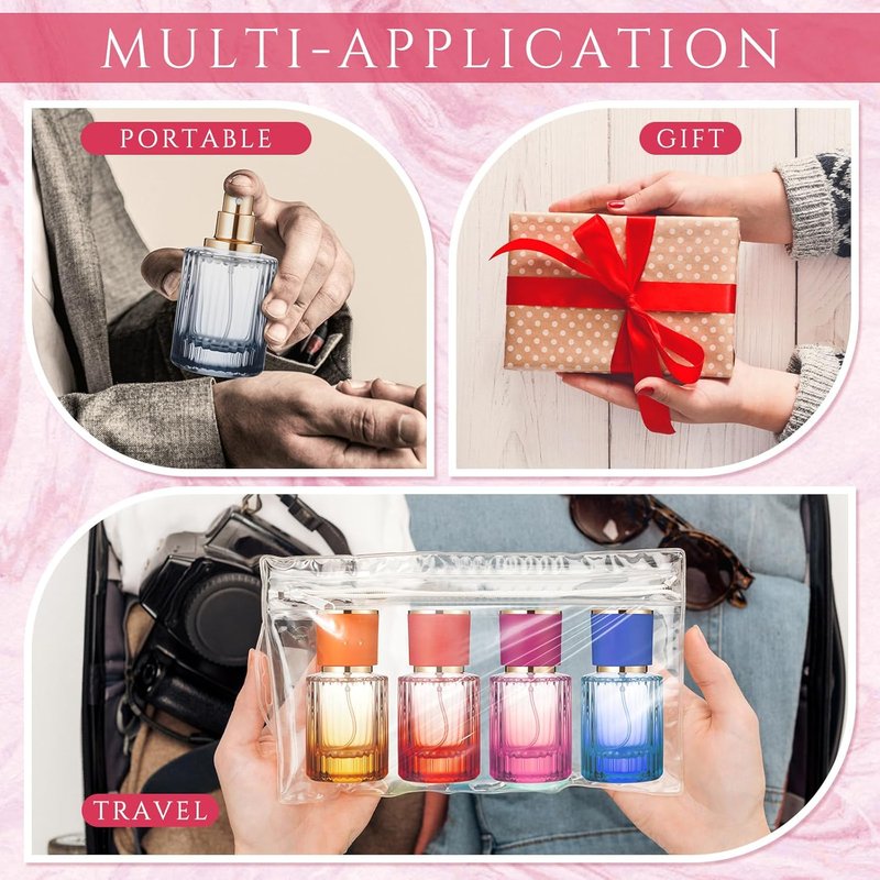 12 Pcs Empty Glass Perfume Bottles Set - Refillable Atomizer for DIY Fragrance | Vintage Design, 50ml