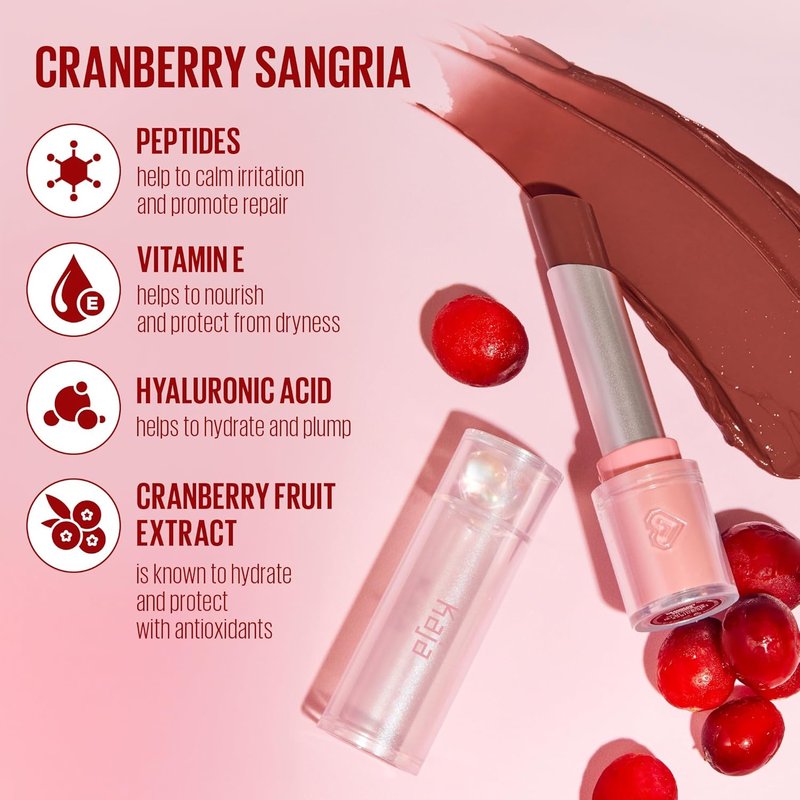 Kaja Juicy Glass Lip Balm - Hydrating Tinted Lip Care for Plump, Moisturized Lips | Cranberry Sangria, 0.15 oz