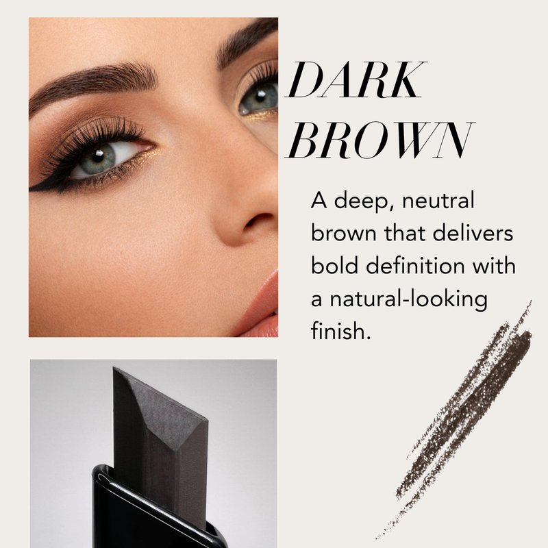 Xtreme Lashes Arch Defining Brow Pencil, Dark Brown, Waterproof, Smudge-Proof, Long-Lasting Makeup, Vegan, Angled Tip Eyebrow Pencil with Spoolie Brush