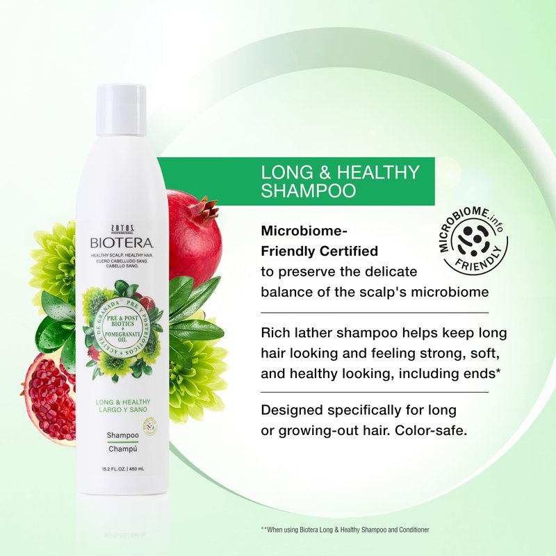 Biotera Long & Healthy Strengthening Shampoo and Conditioner Set | Strengthens Long, Growing Hair | Microbiome Friendly | Vegan & Animal Test Free | Paraben Free | Color-Safe | 15.2 Fl Oz