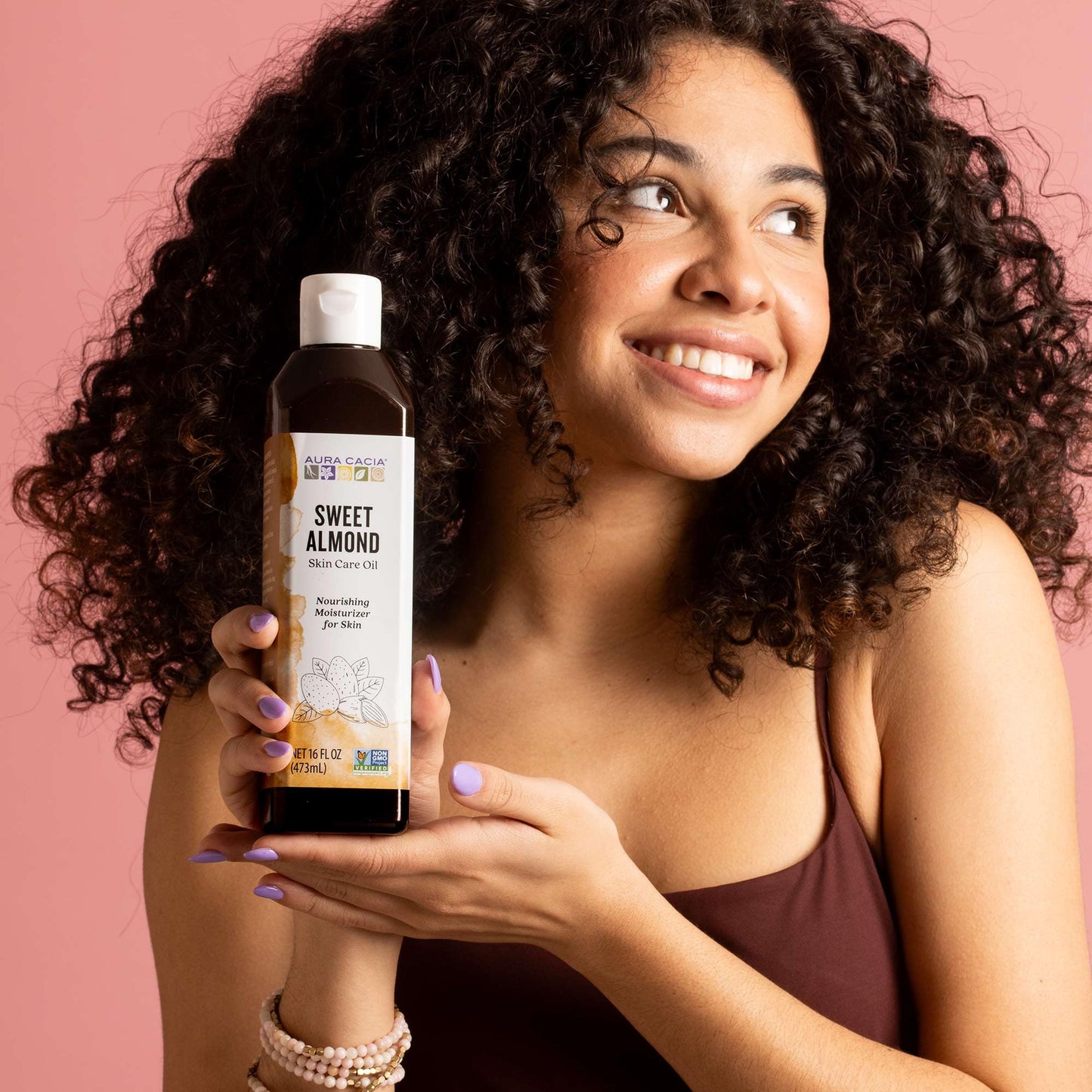 Aura Cacia Natural Skin Care Oil Sweet Almond | 16 Fl Oz (Pack of 2)