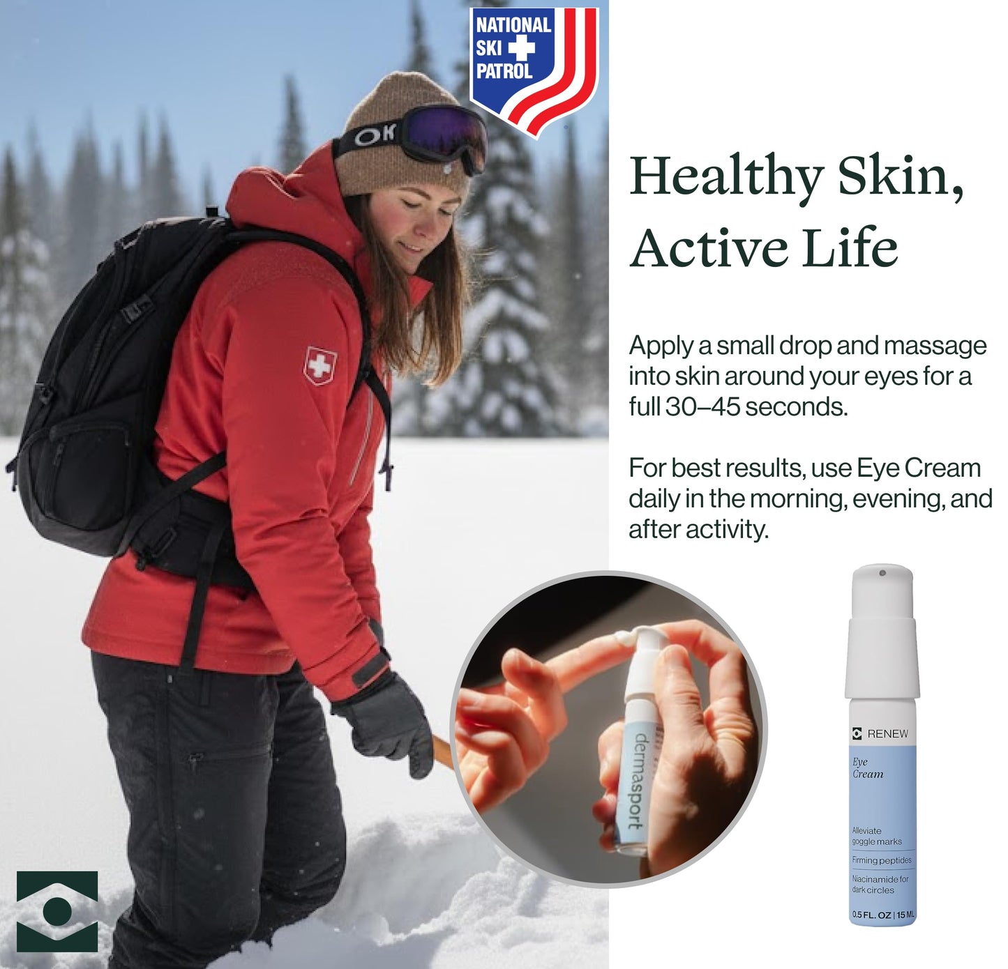 Dermasport Under Eye Cream for Athletes, Anti-Aging & Puffiness Relief