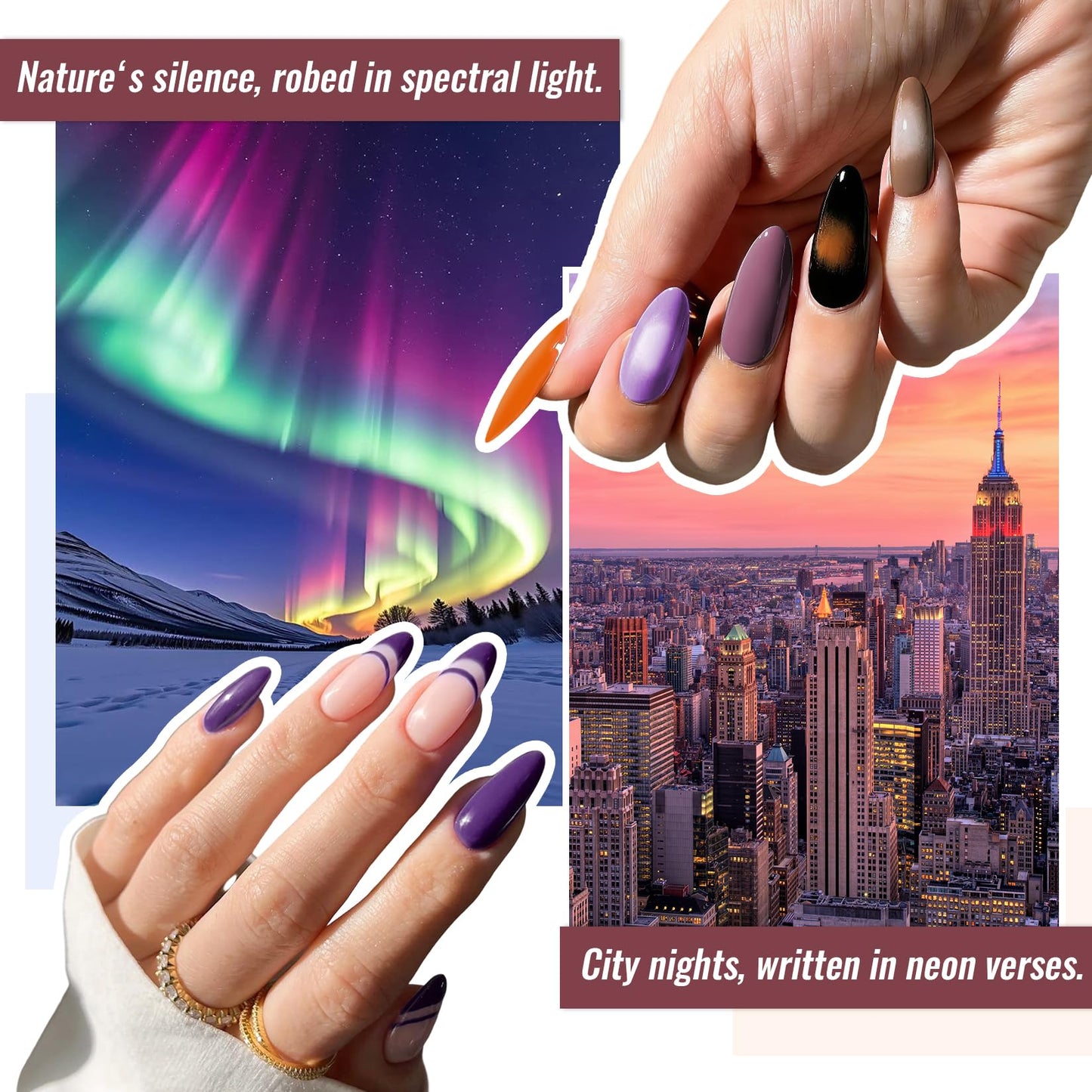 phoenixy 24Pcs Gel Nail Polish Set, 20 Colors Purple Red Burgundy Brown Dark Gel Polish with Base & Glossy, Matte, Glitter Top Coat Soak off Gel Polish Kit Gifts for Women Girls Nail Salon at Home