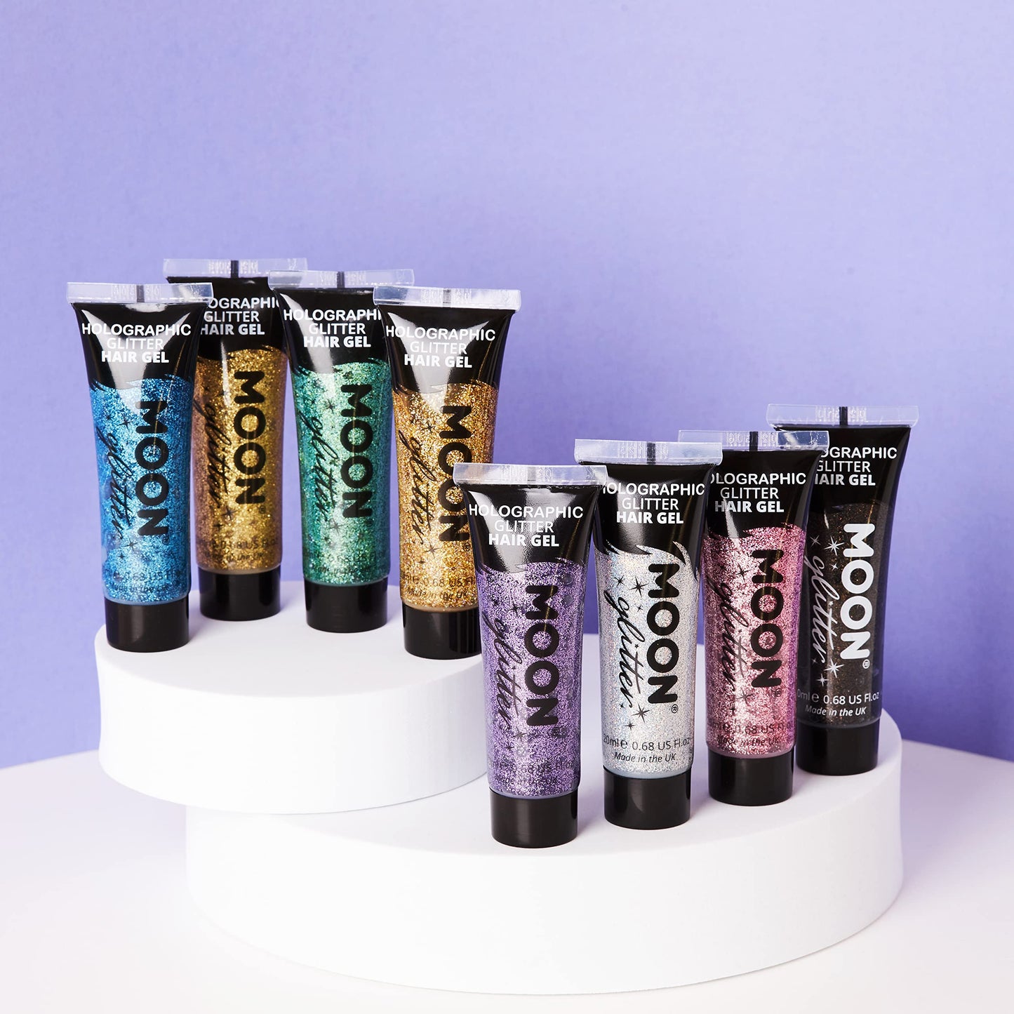 Moon Glitter Holographic Glitter Hair Gel 0.67fl oz - Set of 8