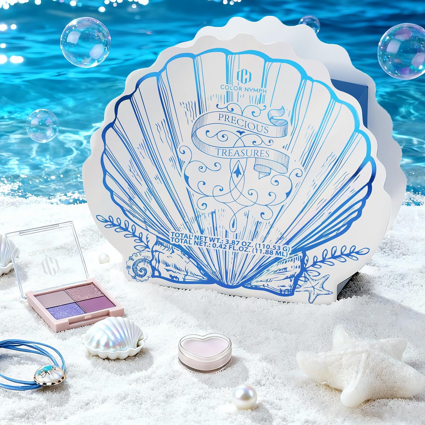 Color Nymph Girls Makeup Gift Set for Teens, Makeup Kit for Girl, Birthday Gift for Teen Girls, 24Pcs Birthday Advent Calendar, Mystery Makeup Box #Blue