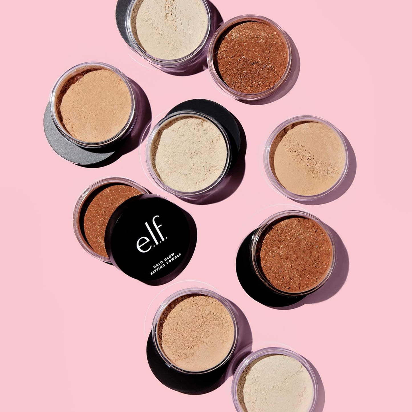 e.l.f. Halo Glow Setting Powder - Silky Finish for Soft Glow, Smooths Pores & Lines | Deep Shade