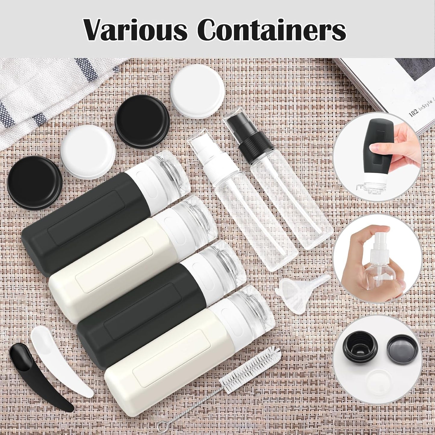 Redfly 17PCS Travel Bottles for Toiletries, TSA Approved Travel Size Containers, Leak Proof Travel Containers for Toiletries, Silicone Travel Kit for Shampoo, Conditioner, Lotion & Creams Purple