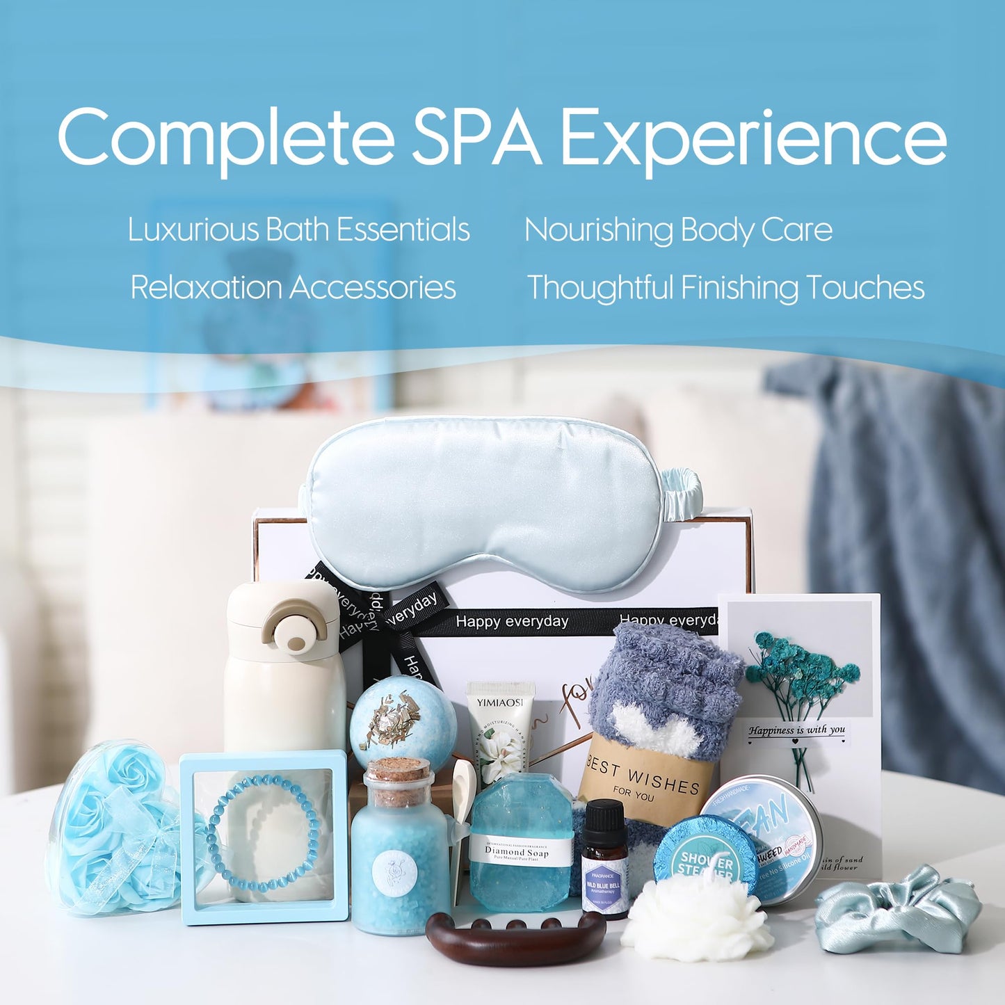 Sea Team 16-Pack Relaxing SPA Gift Set for Women, Valentine Day Gift, Shower Kit with Bath Bomb, Bath Salt, Handmade Soap, Cream, Essential oil, Gift Box Included, Rose