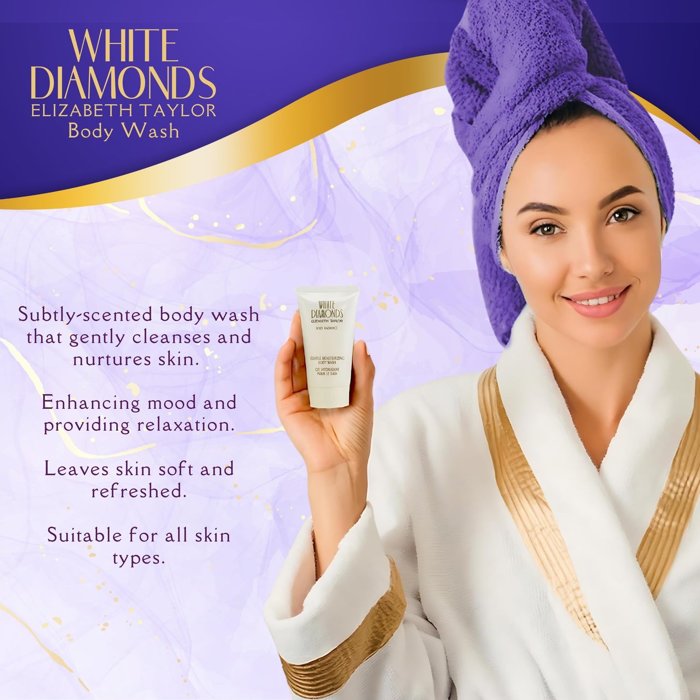 Elizabeth Taylor White Diamonds Ladies Gift Set With Spray, Body Lotion, Body Wash & Perfume