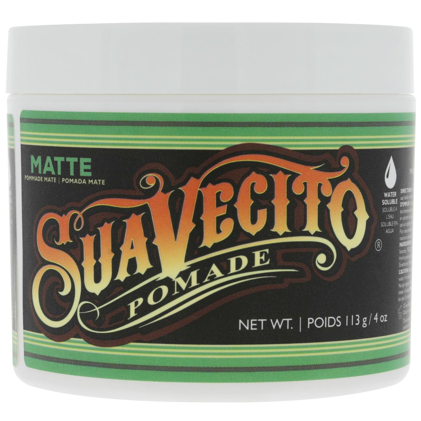 Suavecito Pomade Matte (Shine-Free) Formula 4 oz, 2 Pack - Medium Hold Hair Pomade For Men - Low Shine Matte Hair Paste For Natural Texture Hairstyles