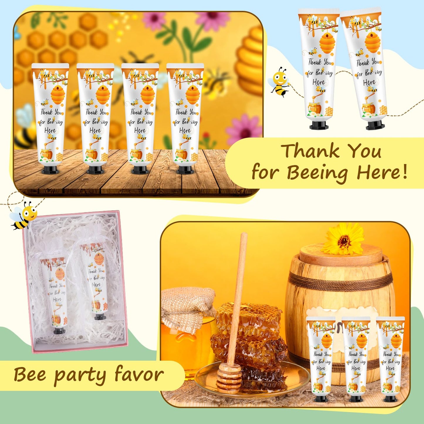 Swiffen 48 Sets Honey Baby Shower Hand Cream Gifts Bulk for Guest a Little Honey Is on The Way Mini Travel Hand Lotion for Gender Reveal Bee Themed Baby Shower Birthday Party Supplies Prizes Souvenirs