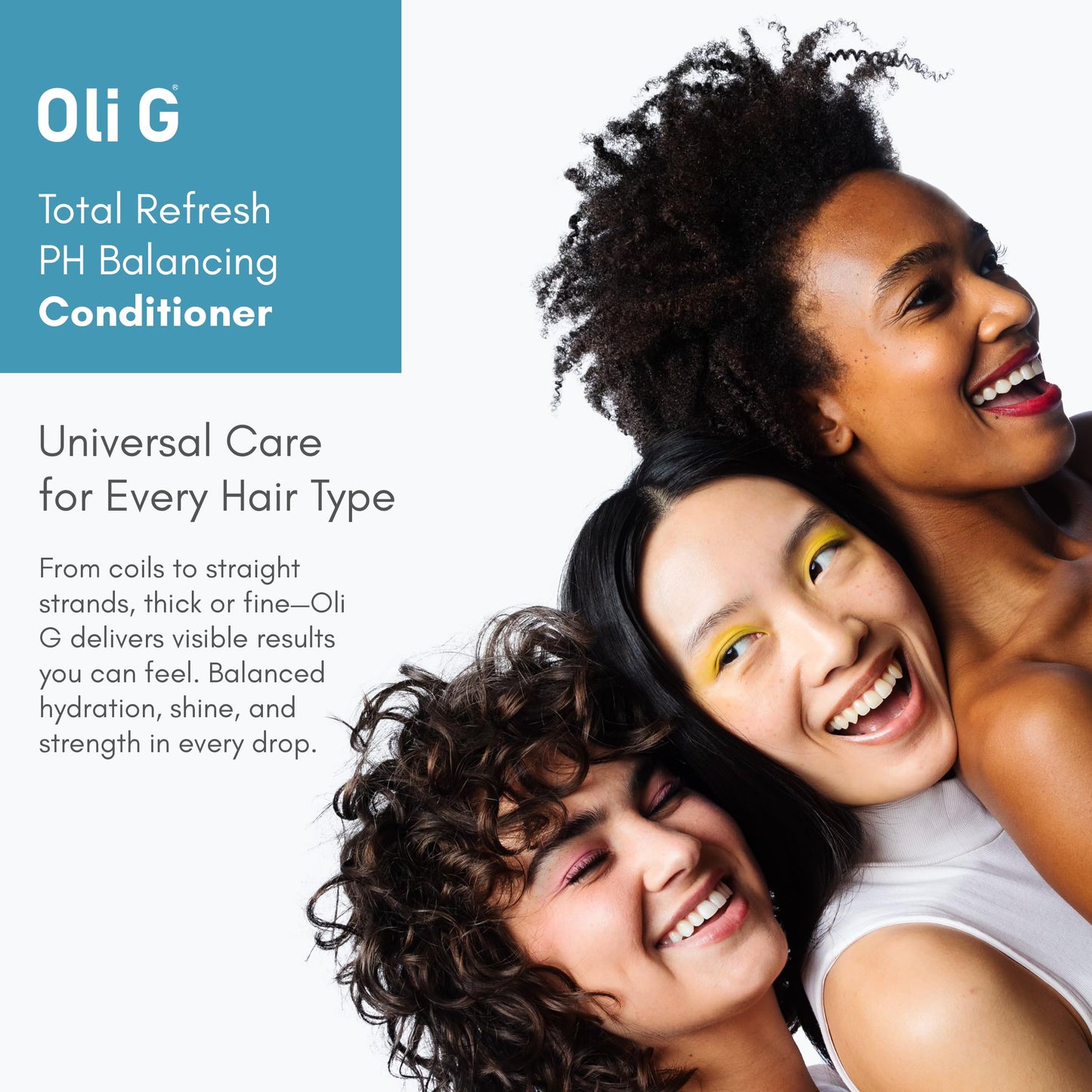 Oli G Total Refresh pH Balancing Hair Conditioner – Lightweight Daily Conditioner for All Hair Types – With Marula Oil, Shea Butter, Botanical Proteins – Detangles, Softens & Smooths – 10 fl oz