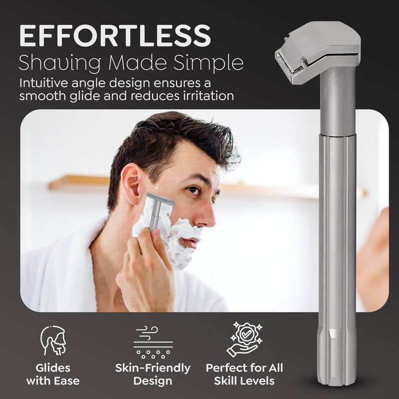 Parker Safety Razor, The SOLOEDGE – Single Edge Razor with Magnetic Head & 100 Platinum SE Blades – Precision Shaving, Reusable & Plastic-Free Razor for Men & Women
