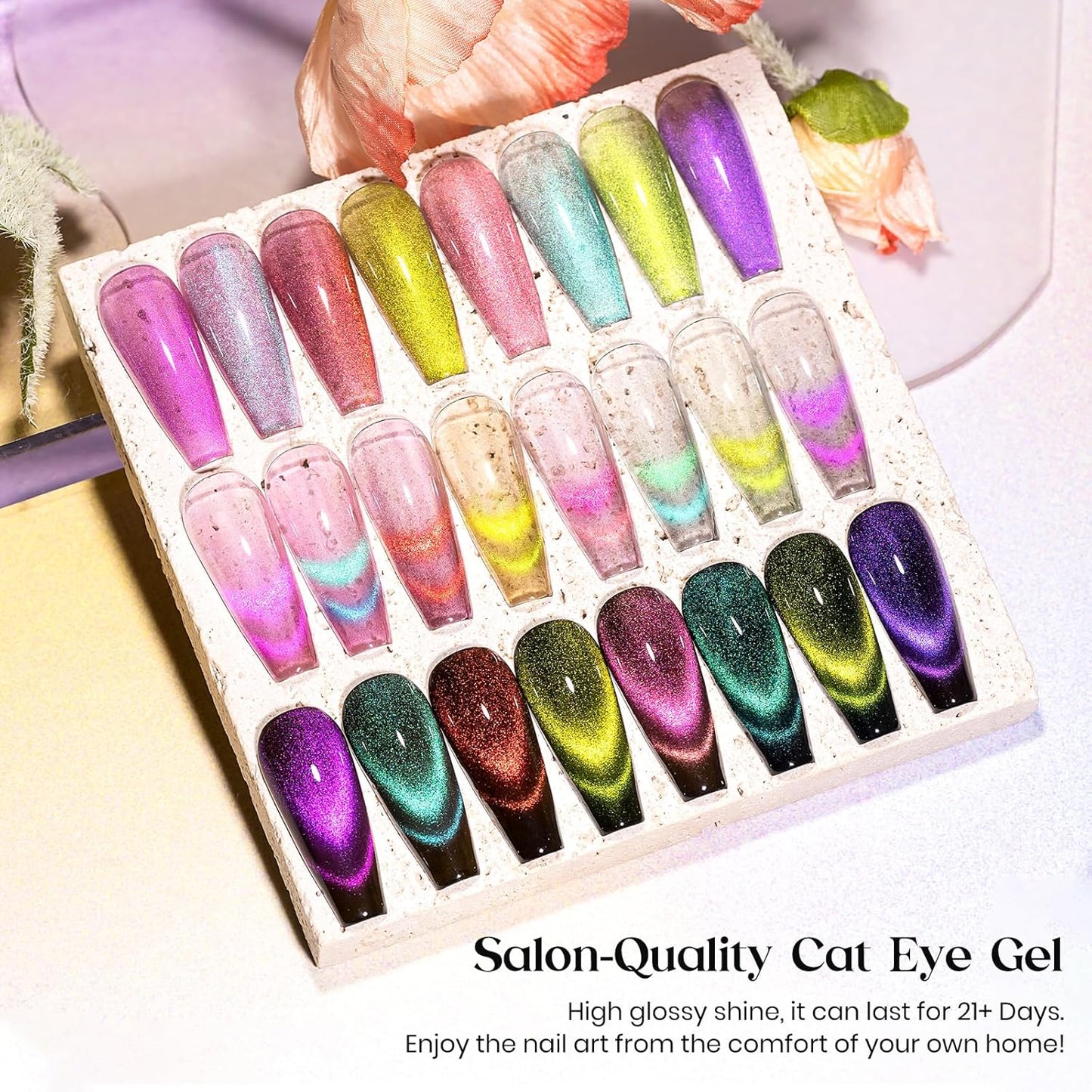 MIZHSE No Wipe Gel Top Coat - 9D Cat Eye Nail Polish | 100ML, 8 Colors Available