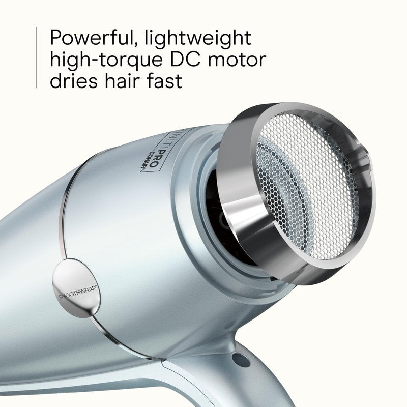 INFINITI PRO CONAIR SmoothWrap Hair Dryer, Blow Dryer with Diffuser and Concentrator Attachments, Advanced Plasma and Ceramic Technology for Less Frizz, More Volume and Body, Mint