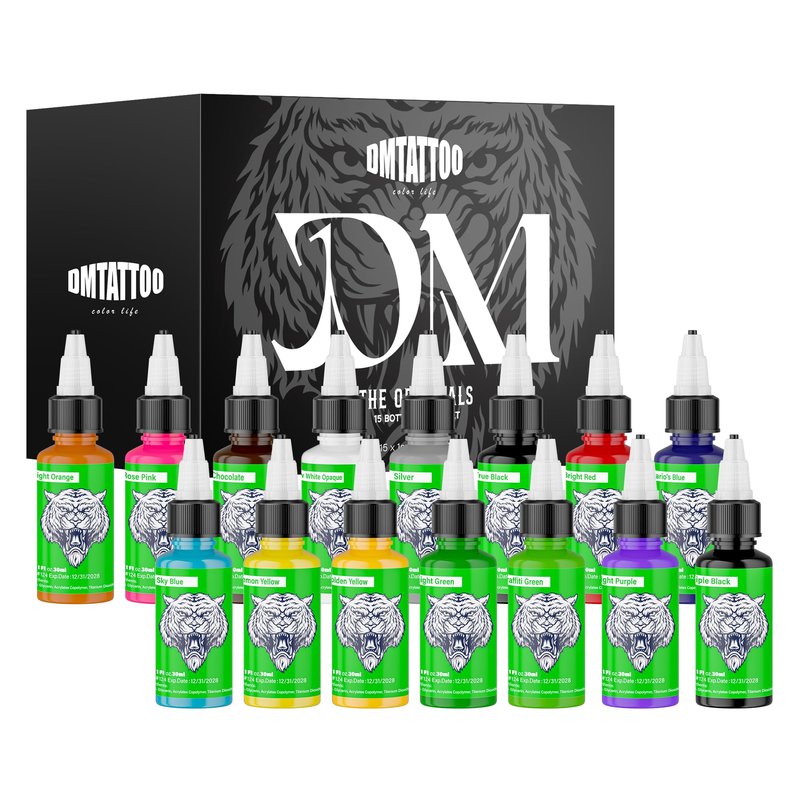 15 Colors Tattoo Ink Set,1oz (30ml) Tattoo Ink Colors Set for Shading&Outlining,Professionals Tattoo Pigments for Tattoo Body Art
