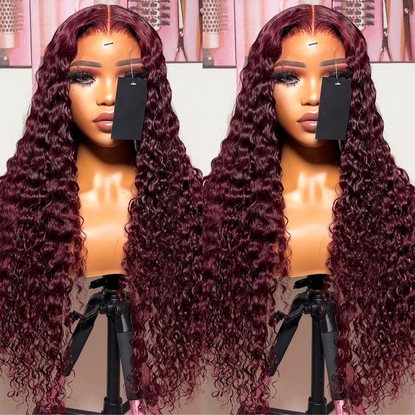 ANDRIA 13X4 HD Lace Front Wigs Straight Hair Glueless Lace Wigs 200% Density Blonde and Red Long Straight Natural Wig Pre Plucked Lace Frontal Wigs With Baby Hair For Black Women 32 Inches