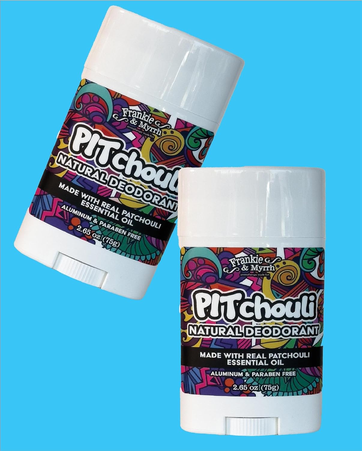 Natural Patchouli Deodorant - Aluminum Free, Coconut Oil & Shea Butter | 2 Pack with Fun Extras, 256 oz