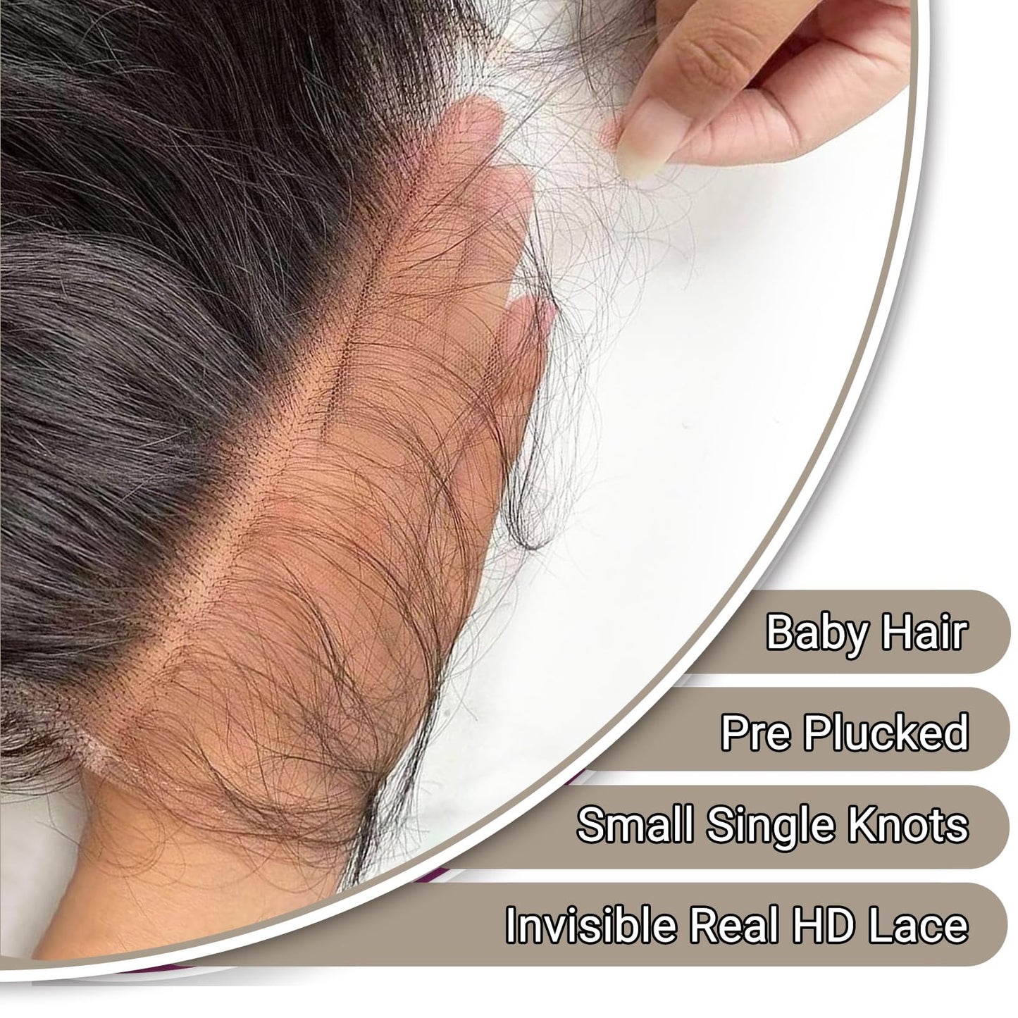 QDOMEIAI 20 Inch Real HD Lace Closure 2x6 Body Wave Human Hair – Ultra-Thin Melt Swiss Lace, Single Knot Pre-Plucked with Baby Hair