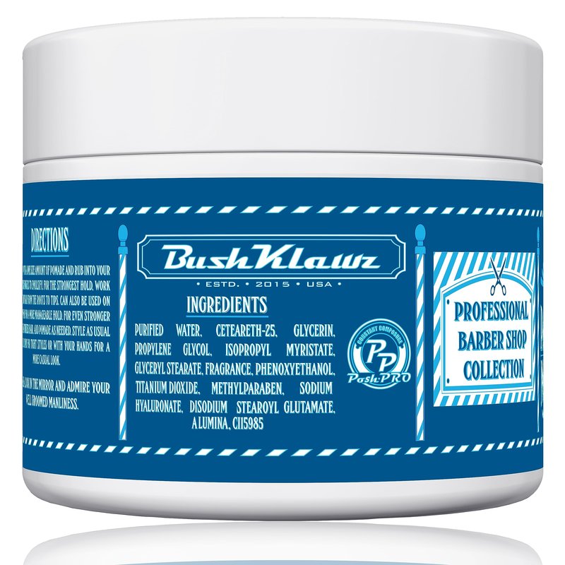 BushKlawz Pacific Prince Matte Pomade 455g/16oz Water Based Firm Hold Easy Wash No Build Up for Tight Styles Men's Styling Smells Great
