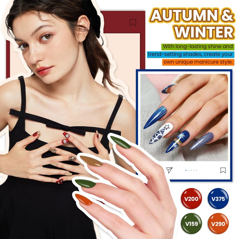 VANREESA Gel Nail Polish Kit with U V Light and Nail Drill Kit 75 Pcs Gel Polish Nail Set 45 All Season Colors Nail Polish Set Base Coat & 4 Effects Top Coat Complete Nail Kit Gifts for Women