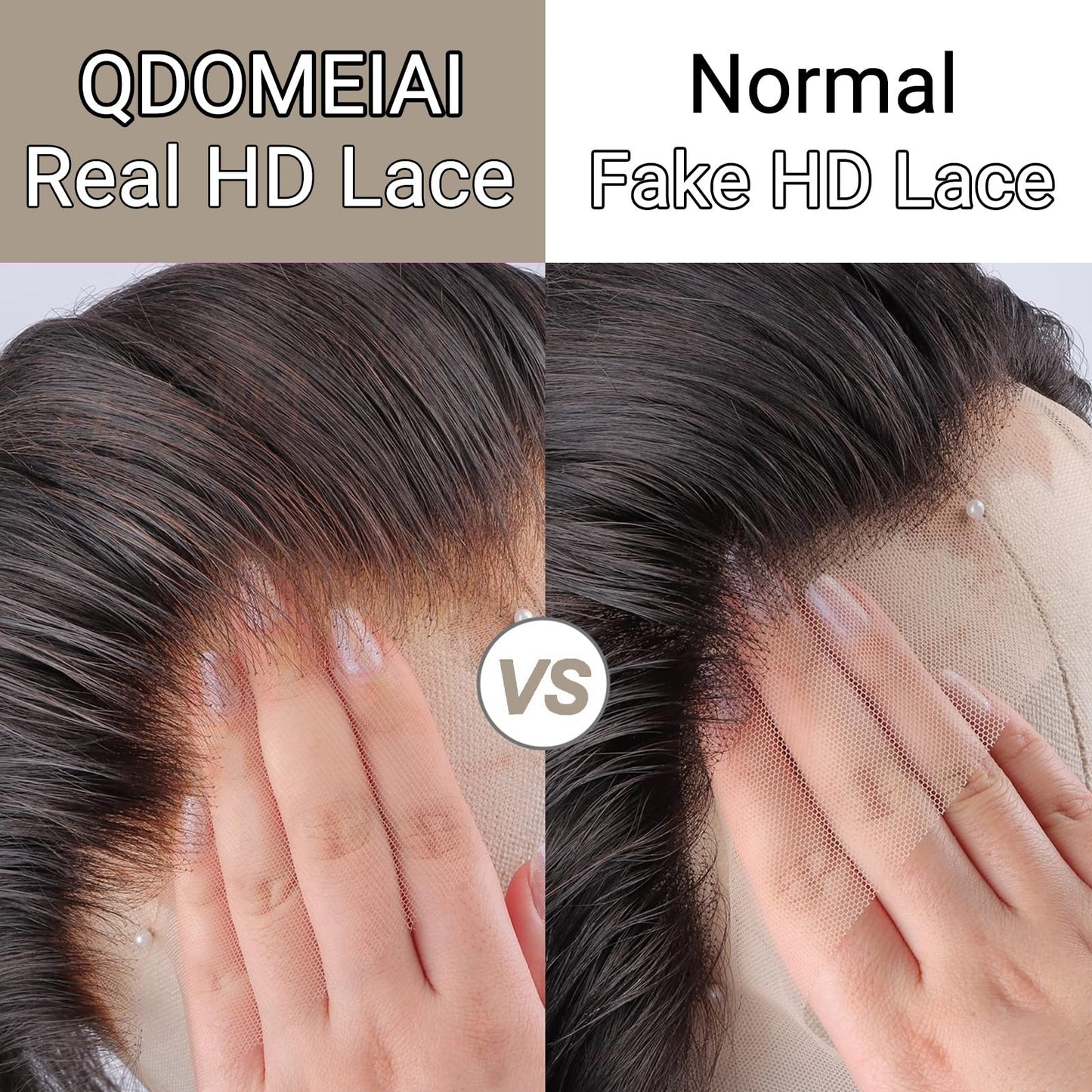 QDOMEIAI 20 Inch Real HD Lace Closure 2x6 Body Wave Human Hair – Ultra-Thin Melt Swiss Lace, Single Knot Pre-Plucked with Baby Hair