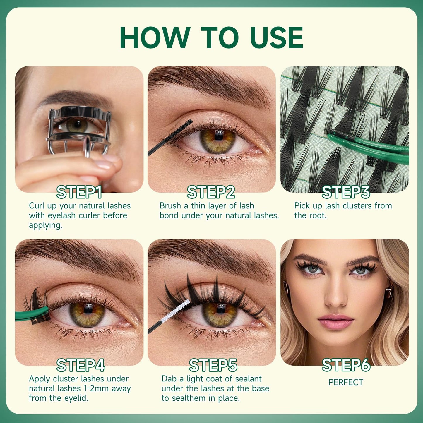 KEYYOU Manga Lash Clusters Fairy Cluster Eyelash Extensions Cosplay at home Wispy False Eyelashes 10-18mm Lashes Easy to Apply for Beginner Individual Fake Eyelashes D Curl Extension with Spikes