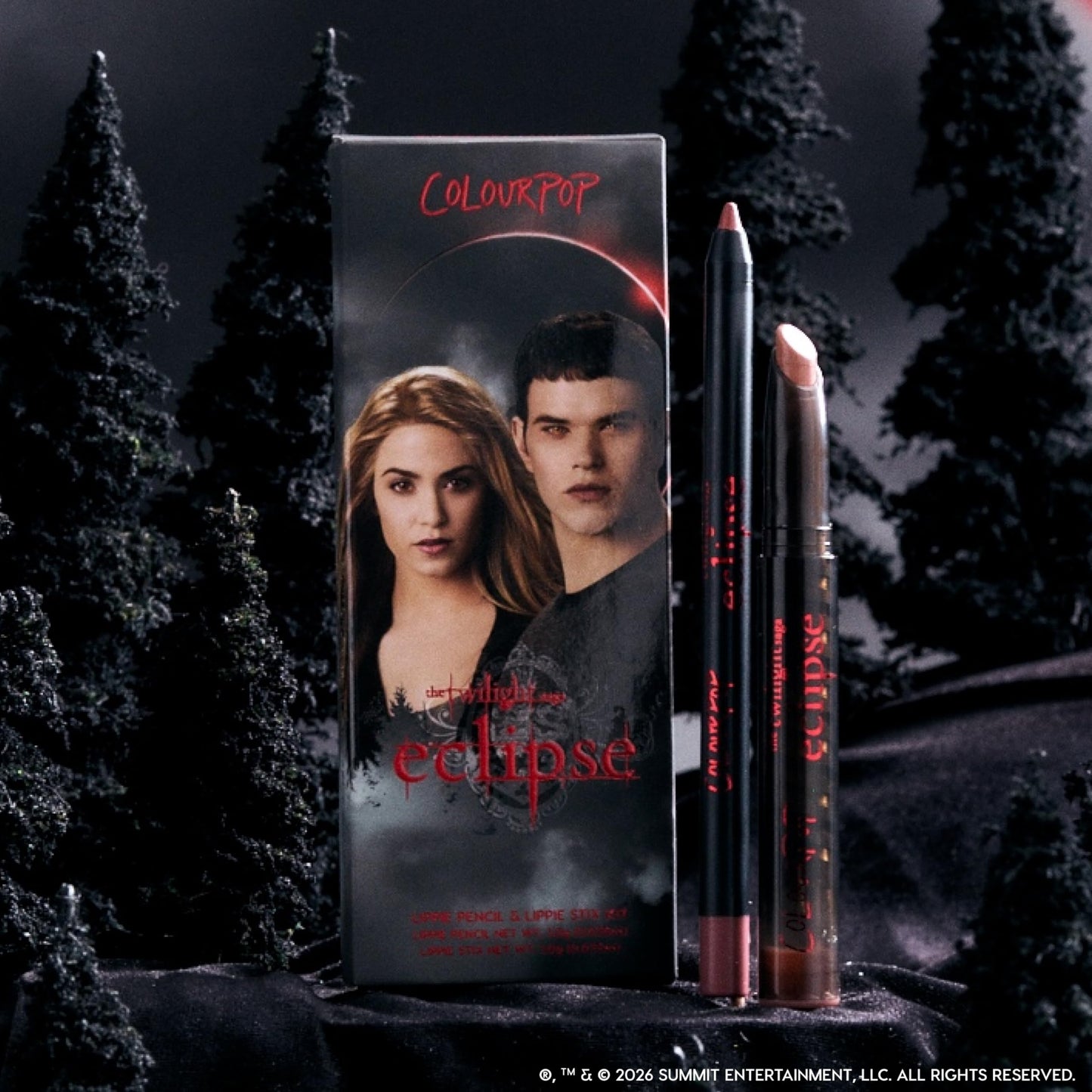 ColourPop x The Twilight Saga Eclipse Lip Kit - Pinky Nude Lip Combo with Lippie Stix Lipstick + Lippie Pencil - Long Lasting, Ultra-Pigmented Cream Finish - Opposites Attract (2 Count)